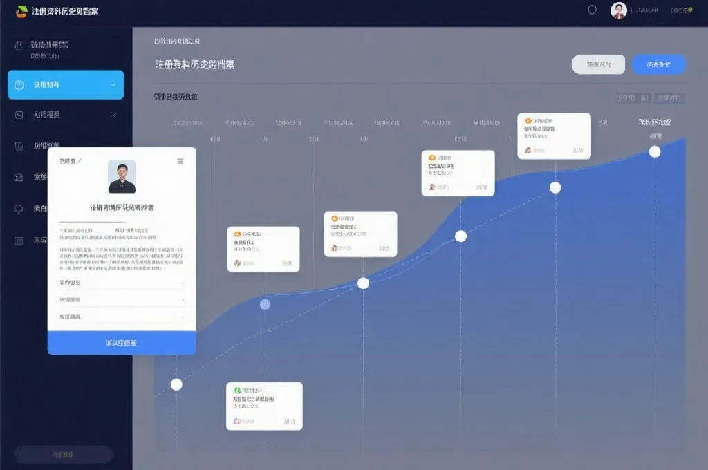 注册资料时间轴归档界面